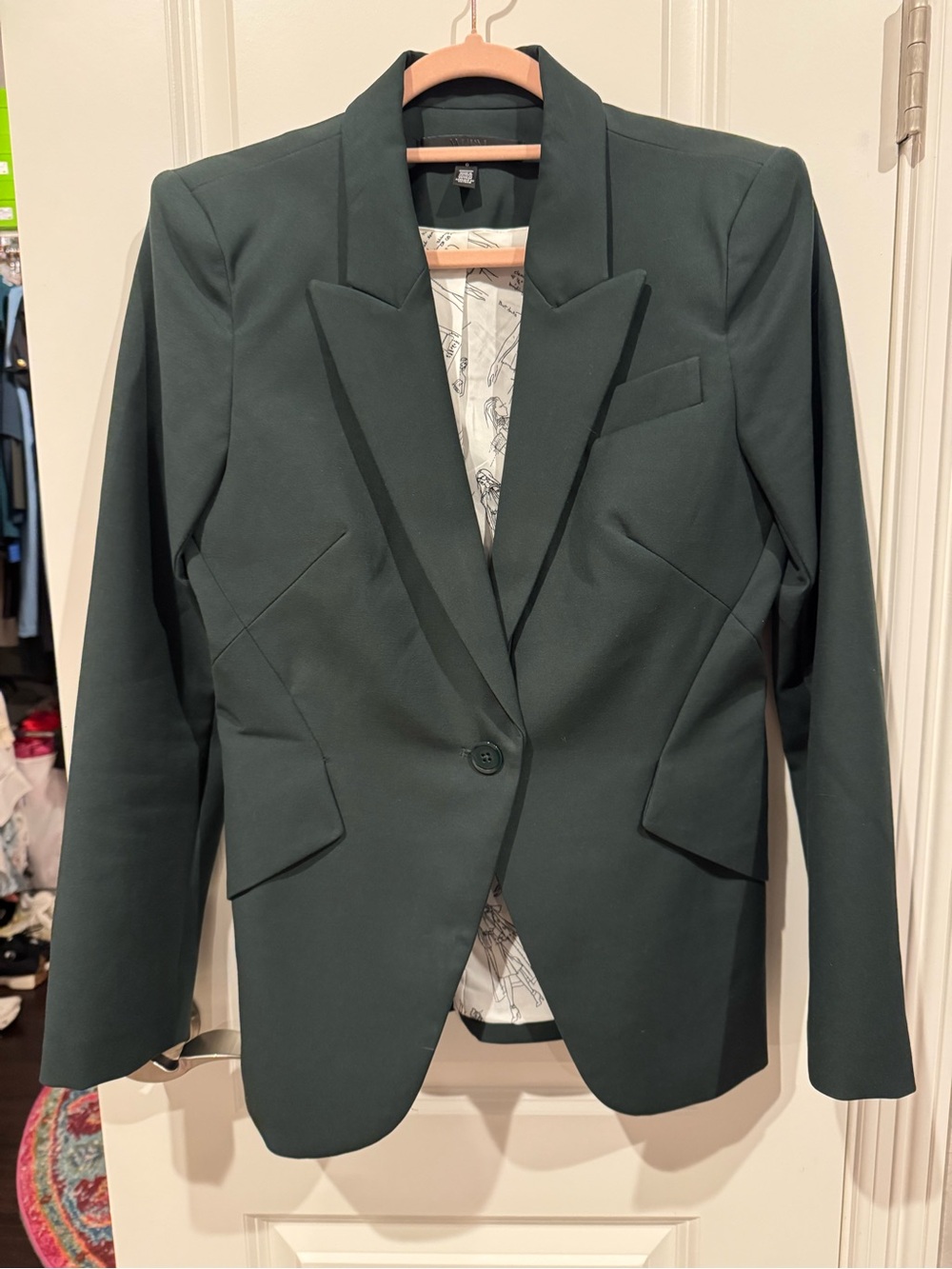 White House Black Market Forest Green Single-Button Women's Blazer